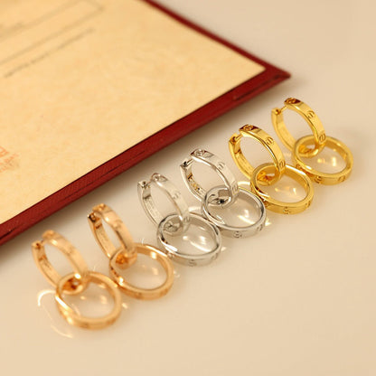 [Luna Brilliance]LOVE 3.3MM DANGLE EARRINGS