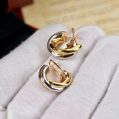 [Luna Brilliance]TRINITY ON DIAMOND CLASSIC EARRINGS