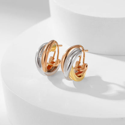 [Luna Brilliance]TRINITY ON DIAMOND CLASSIC EARRINGS