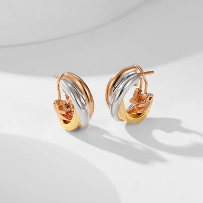 [Luna Brilliance]TRINITY ON DIAMOND CLASSIC EARRINGS