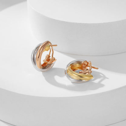 [Luna Brilliance]TRINITY ON DIAMOND CLASSIC EARRINGS