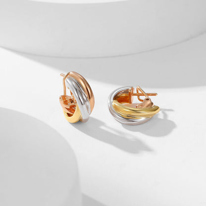[Luna Brilliance]TRINITY ON DIAMOND CLASSIC EARRINGS