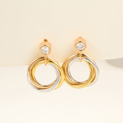 [Luna Brilliance]TRINITY ON DIAMOND  EARRINGS
