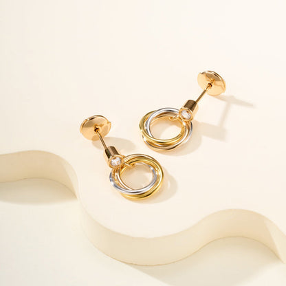 [Luna Brilliance]TRINITY ON DIAMOND  EARRINGS