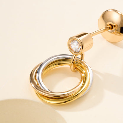 [Luna Brilliance]TRINITY ON DIAMOND  EARRINGS