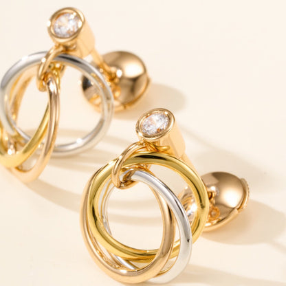 [Luna Brilliance]TRINITY ON DIAMOND  EARRINGS