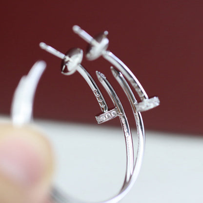 [Luna Brilliance]JUSTE HALF DIAMOND LARGE EARRINGS