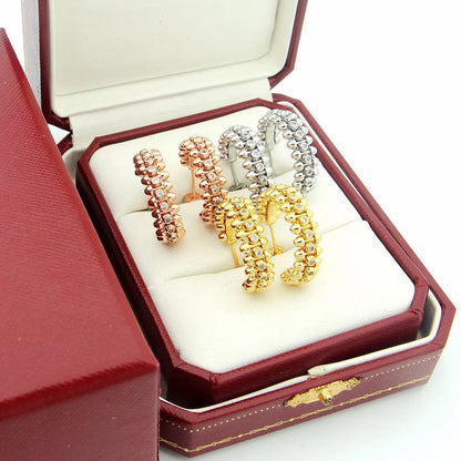 [Luna Brilliance]CLASH FULL DIAMOND MEDIUM EARRINGS