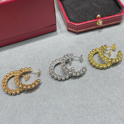 [Luna Brilliance]CLASH FULL DIAMOND MEDIUM EARRINGS
