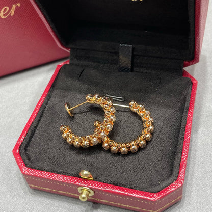 [Luna Brilliance]CLASH FULL DIAMOND MEDIUM EARRINGS