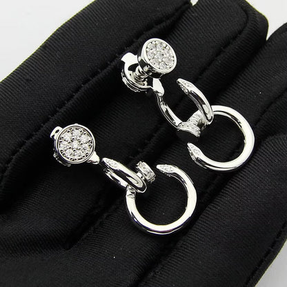 [Luna Brilliance]JUSTE HALF DIAMOND DOUBLE EARRINGS
