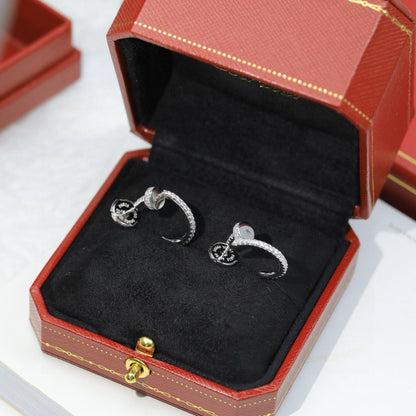 [Luna Brilliance]JUSTE FULL DIAMOND DOUBLE EARRINGS