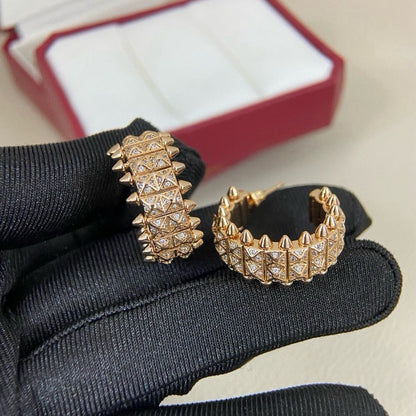 [Luna Brilliance]CLASH 9.2MM FULL DIAMOND DOUBLE ROW EARRINGS