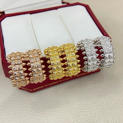 [Luna Brilliance]CLASH 9.2MM FULL DIAMOND DOUBLE ROW EARRINGS
