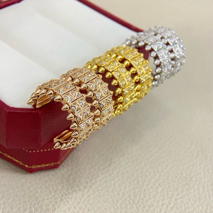 [Luna Brilliance]CLASH 9.2MM FULL DIAMOND DOUBLE ROW EARRINGS