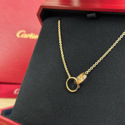 [Luna Brilliance]LOVE DOUBLE RING NECKLACE