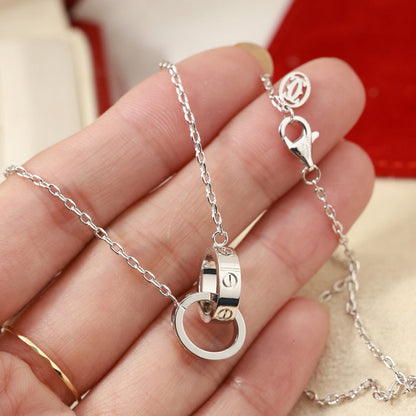 [Luna Brilliance]LOVE DOUBLE RING NECKLACE