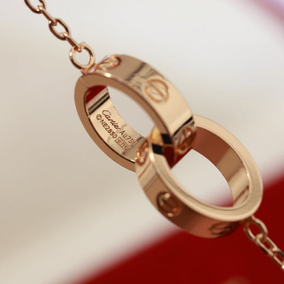 [Luna Brilliance]LOVE DOUBLE RING NECKLACE