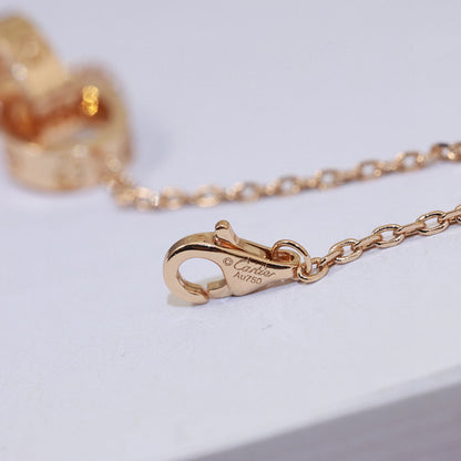 [Luna Brilliance]LOVE DOUBLE RING NECKLACE