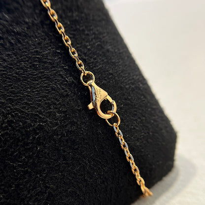 [Luna Brilliance]LOVE DOUBLE RING HALF DIAMOND NECKLACE