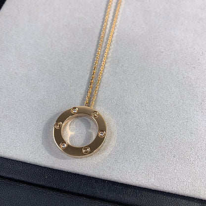 [Luna Brilliance]LOVE NECKLACE 16MM 3 DIAMONDS