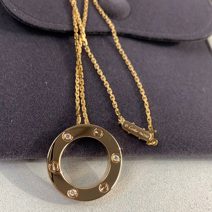[Luna Brilliance]LOVE NECKLACE 16MM 3 DIAMONDS