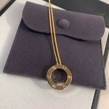 [Luna Brilliance]LOVE NECKLACE 16MM 3 DIAMONDS