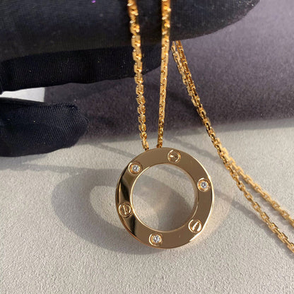 [Luna Brilliance]LOVE NECKLACE 16MM 3 DIAMONDS