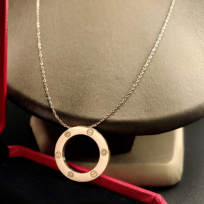 [Luna Brilliance]LOVE NECKLACE 16MM 3 DIAMONDS