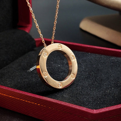 [Luna Brilliance]LOVE NECKLACE 16MM 3 DIAMONDS