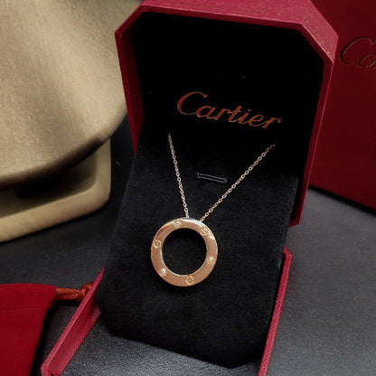 [Luna Brilliance]LOVE NECKLACE 16MM 3 DIAMONDS