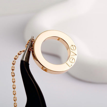 [Luna Brilliance]LOVE NECKLACE 16MM  FULL DIAMOND