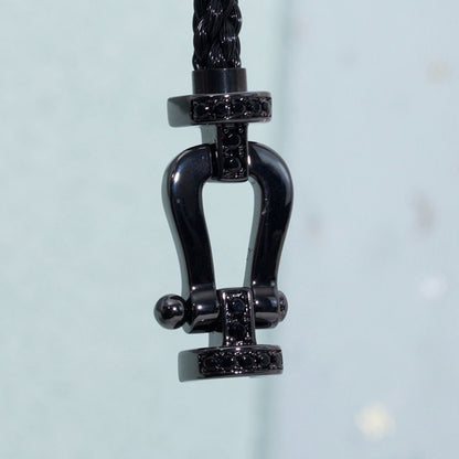 [Luna Brilliance]FORCE LARGE SERIES HORSESHOE BLACK SAMURAI BRACELET