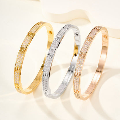 [Luna Brilliance]LOVE BRACELET 4.8MM DIAMOND-PAVED