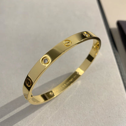 [Luna Brilliance]LOVE BRACELET 6.1MM 4 DIAMONDS