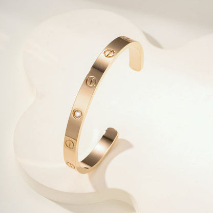 [Luna Brilliance]LOVE BRACELET 6.1MM 1 DIAMOND OPEN CUFF