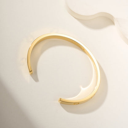 [Luna Brilliance]LOVE BRACELET 6.1MM 1 DIAMOND OPEN CUFF