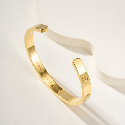 [Luna Brilliance]LOVE BRACELET 6.1MM 1 DIAMOND OPEN CUFF