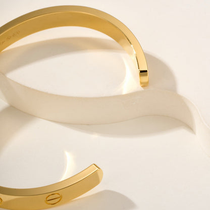 [Luna Brilliance]LOVE BRACELET 6.1MM 1 DIAMOND OPEN CUFF