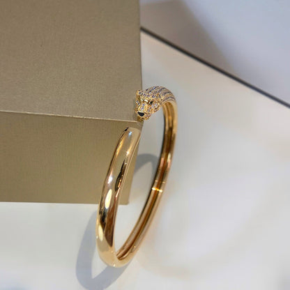 [Luna Brilliance]PANTHERE HALF DIAMOND OPEN BRACELET