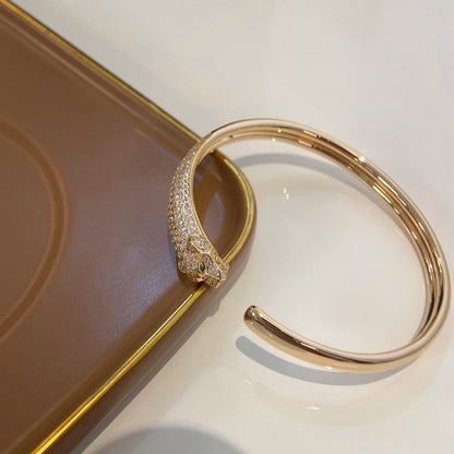[Luna Brilliance]PANTHERE HALF DIAMOND OPEN BRACELET