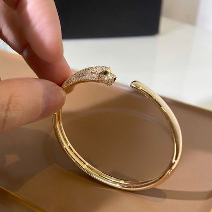 [Luna Brilliance]PANTHERE HALF DIAMOND OPEN BRACELET