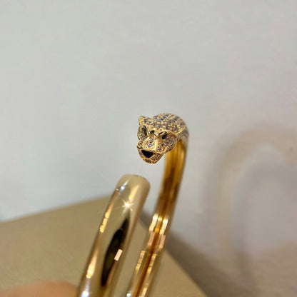 [Luna Brilliance]PANTHERE HALF DIAMOND OPEN BRACELET