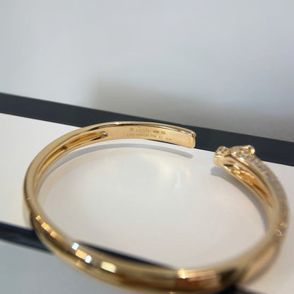 [Luna Brilliance]PANTHERE HALF DIAMOND OPEN BRACELET