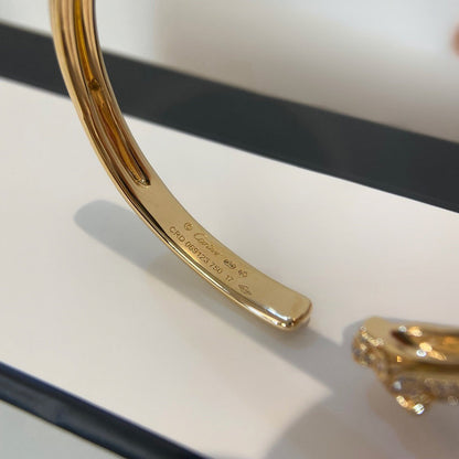 [Luna Brilliance]PANTHERE HALF DIAMOND OPEN BRACELET