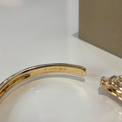 [Luna Brilliance]PANTHERE HALF DIAMOND OPEN BRACELET