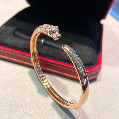[Luna Brilliance]PANTHERE HALF DIAMOND OPEN BRACELET