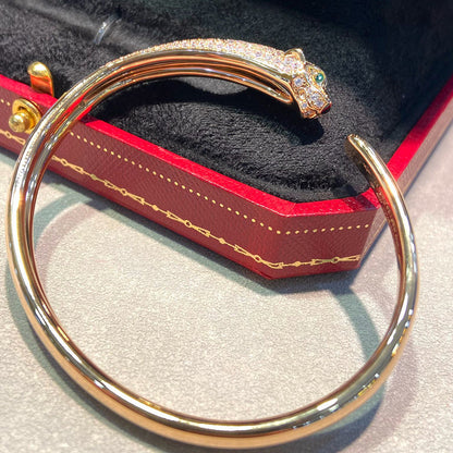[Luna Brilliance]PANTHERE HALF DIAMOND OPEN BRACELET