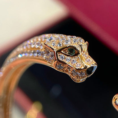 [Luna Brilliance]PANTHERE HALF DIAMOND OPEN BRACELET