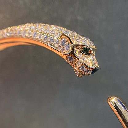 [Luna Brilliance]PANTHERE HALF DIAMOND OPEN BRACELET